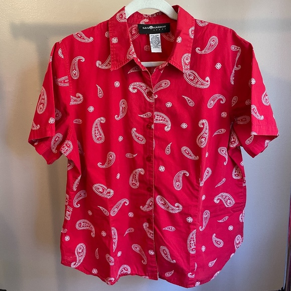 Chemise Sag Harbour Taille 8P - Imprimé Floral/paisley Manches Longues - Occasion Très Bon état